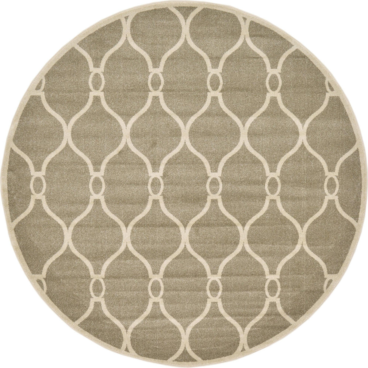Lattice Gardens Collection Area Rug -  Vinehaven Round Beige  lifestyle 70