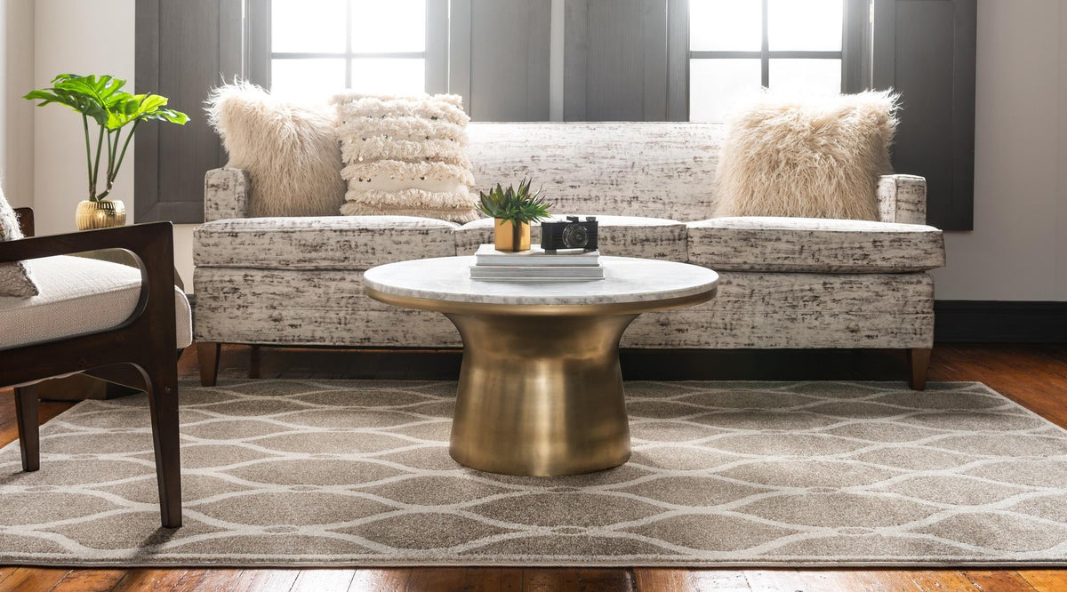 Lattice Gardens Collection Area Rug -  Vinehaven Rectangle Beige  lifestyle 8