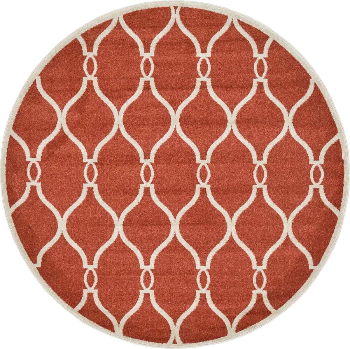 Lattice Gardens Collection Area Rug -  Vinehaven Round Terracotta  lifestyle 30