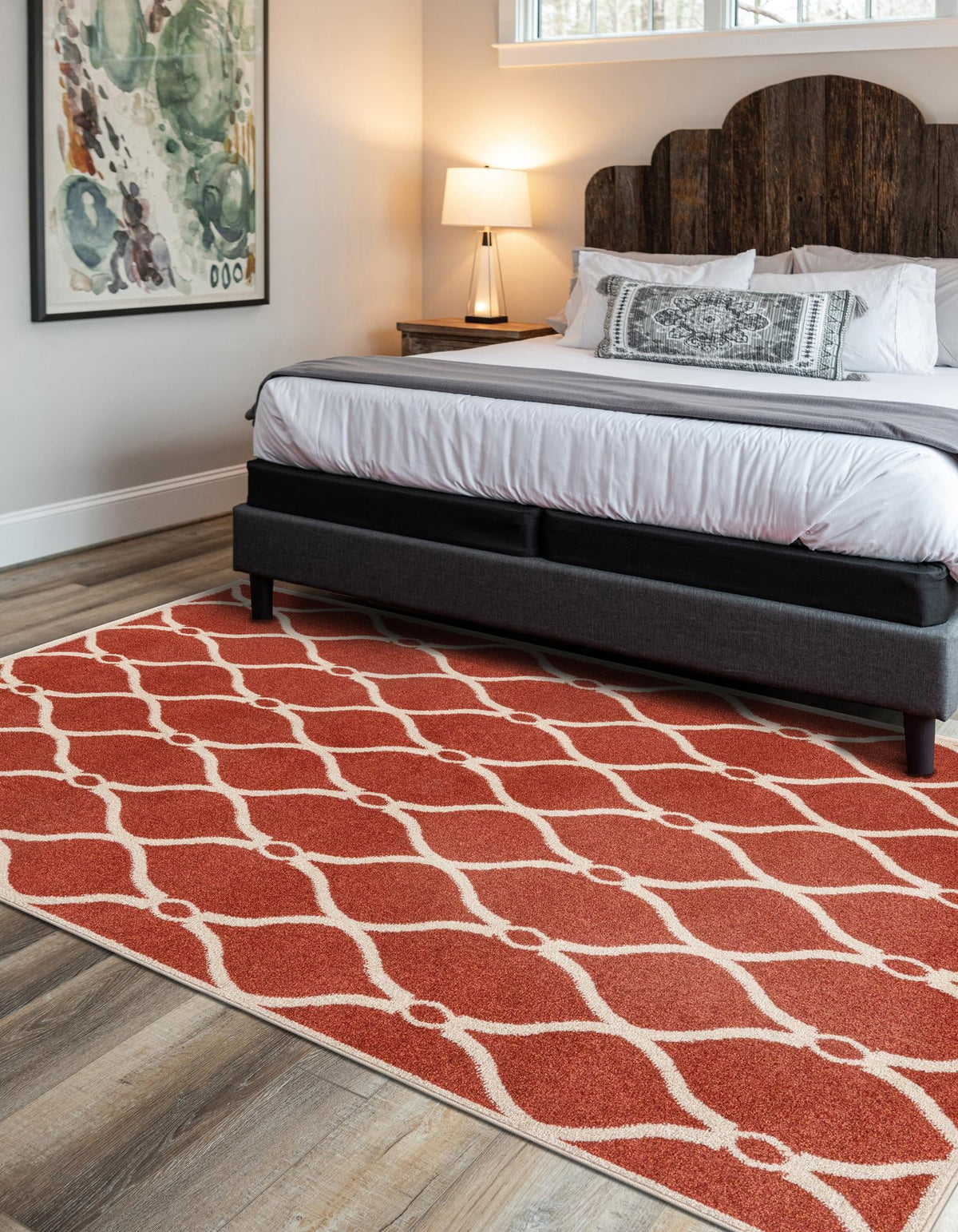 Lattice Gardens Collection Area Rug -  Vinehaven Rectangle Terracotta  lifestyle 25