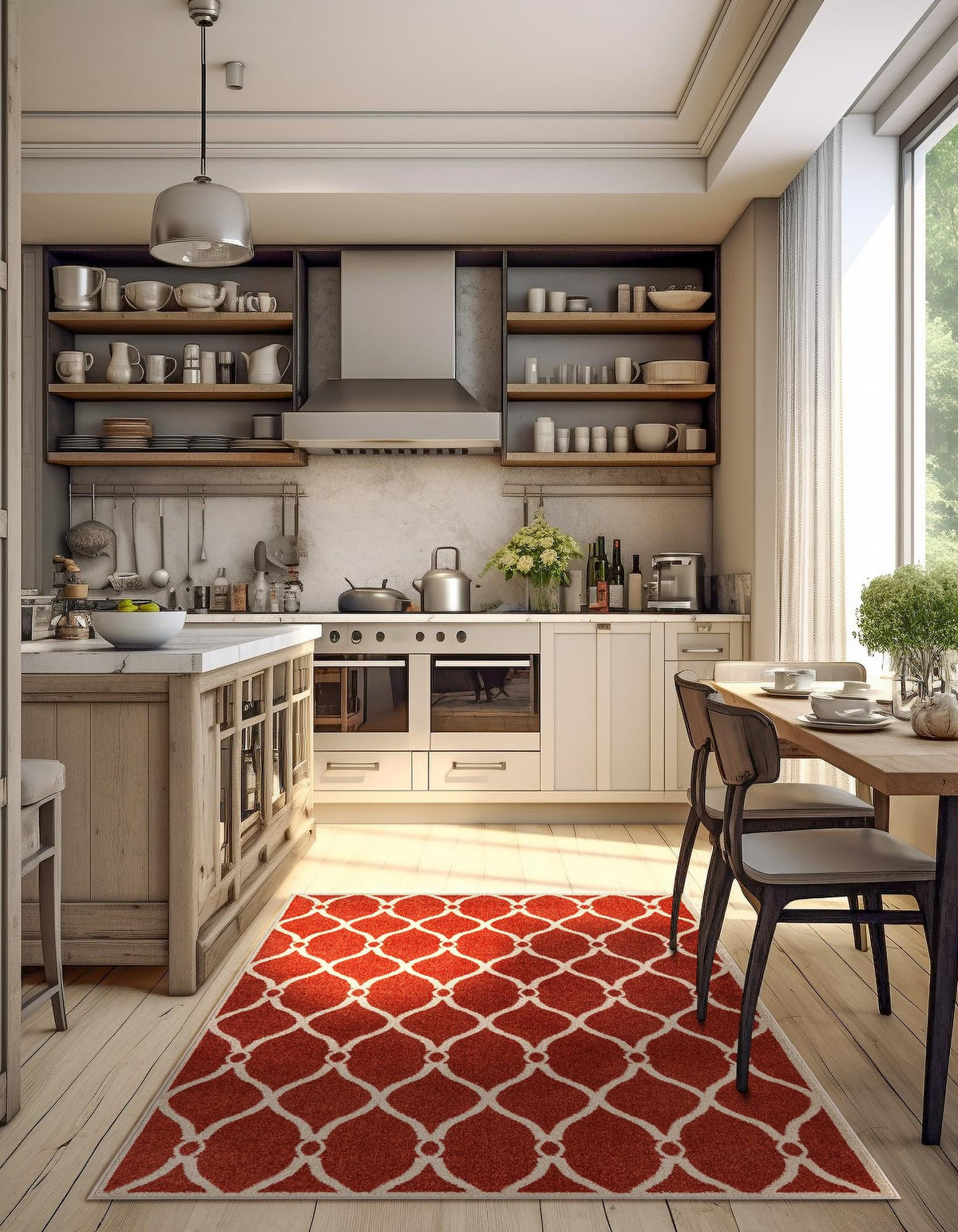 Lattice Gardens Collection Area Rug -  Vinehaven Rectangle Terracotta  lifestyle 47