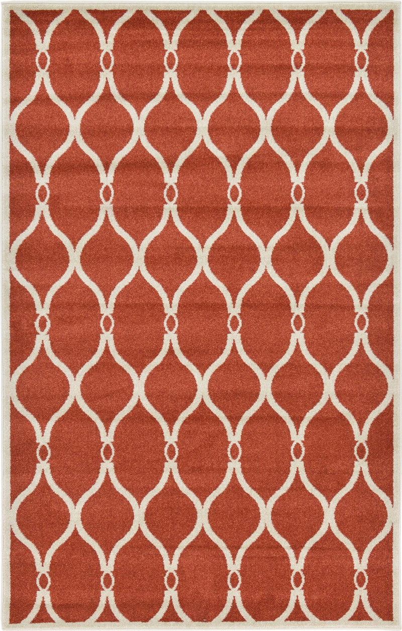 Lattice Gardens Collection Area Rug -  Vinehaven Rectangle Terracotta  lifestyle 4