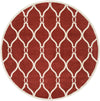 Lattice Gardens Collection Area Rug -  Shrubshire Round Red Main