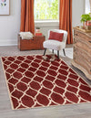 Lattice Gardens Collection Area Rug -  Vinehaven Rectangle Red  lifestyle 5