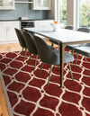 Lattice Gardens Collection Area Rug -  Vinehaven Rectangle Red  lifestyle 7
