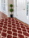 Lattice Gardens Collection Area Rug -  Vinehaven Rectangle Red  lifestyle 9