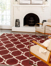 Lattice Gardens Collection Area Rug -  Vinehaven Rectangle Red  lifestyle 11