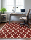 Lattice Gardens Collection Area Rug -  Vinehaven Rectangle Red  lifestyle 15