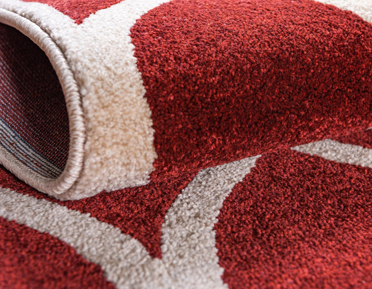 Lattice Gardens Collection Area Rug -  Vinehaven Rectangle Red  lifestyle 24