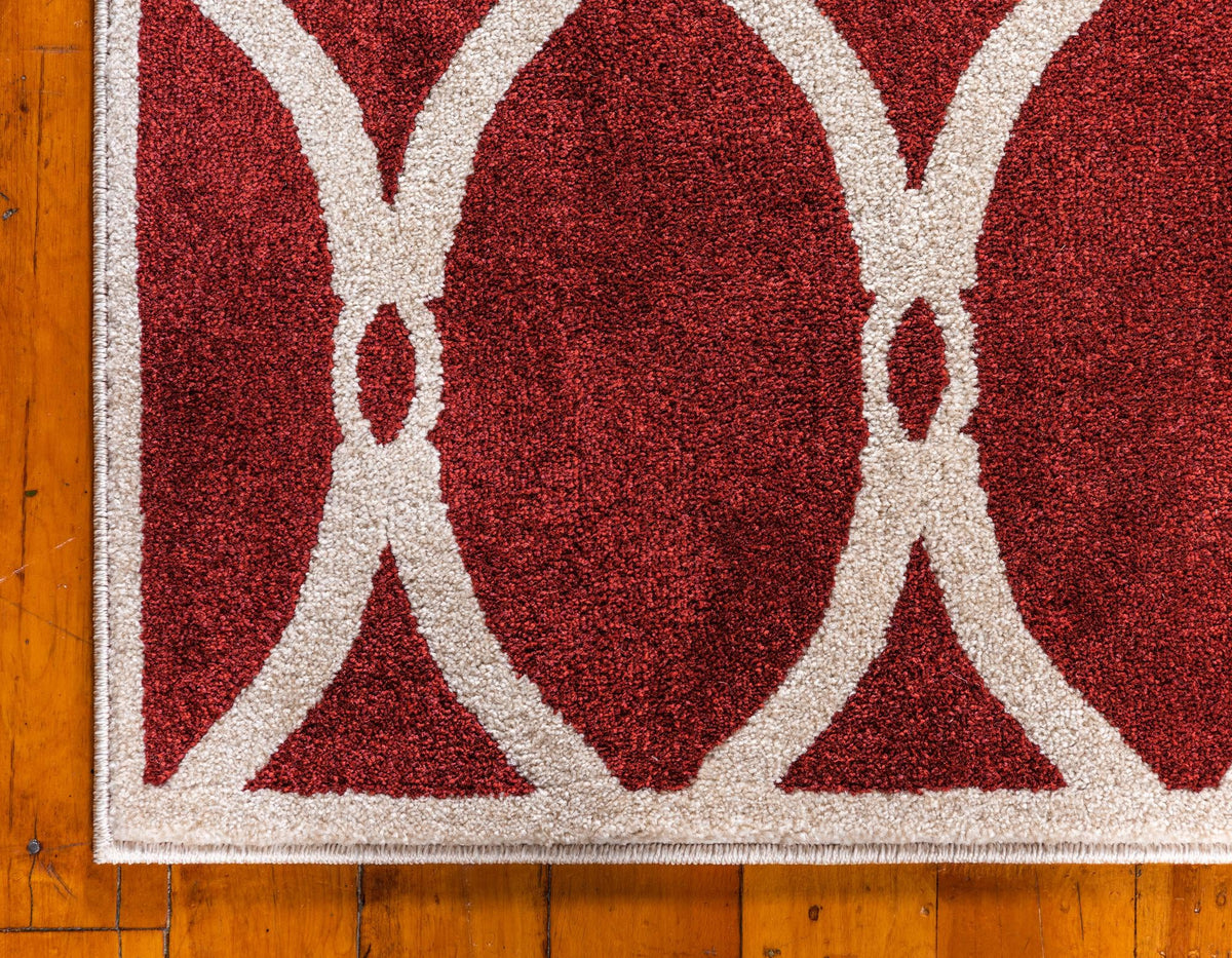Lattice Gardens Collection Area Rug -  Vinehaven Rectangle Red  lifestyle 25