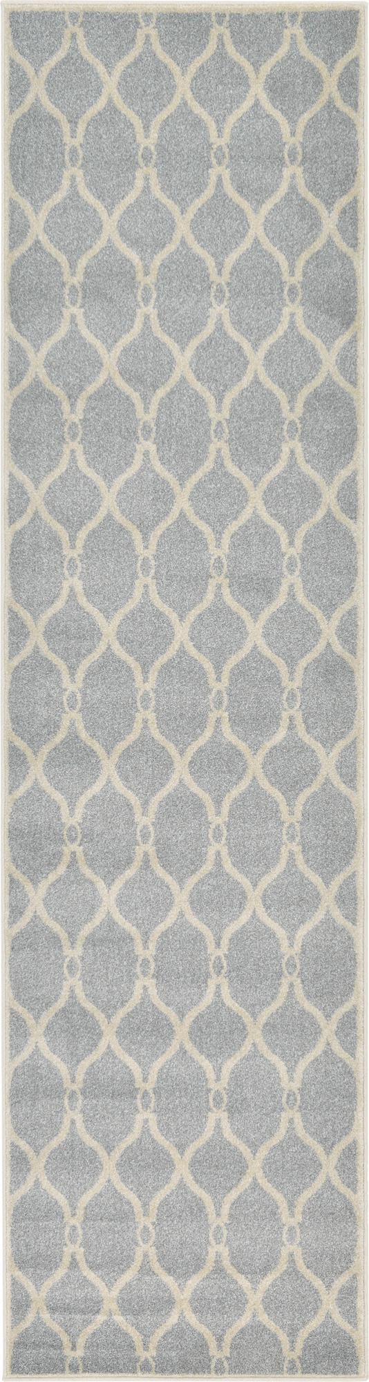 Lattice Gardens Collection Area Rug -  Rosetangle Runner Light Gray  lifestyle 12