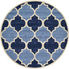 Lattice Gardens Collection Area Rug -  Gardenisle Round Light Blue  lifestyle 11