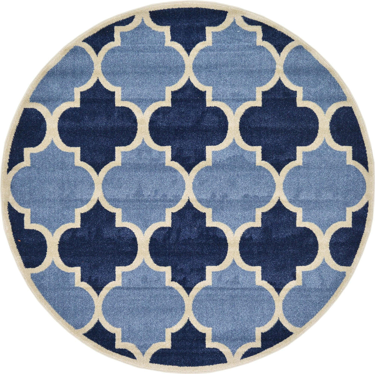Lattice Gardens Collection Area Rug -  Gardenisle Round Light Blue  lifestyle 11
