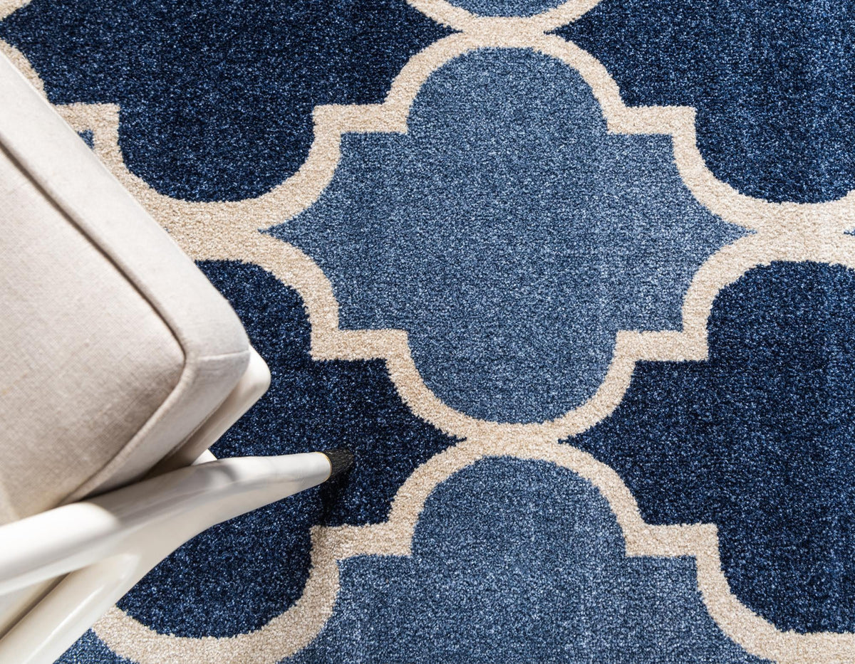 Lattice Gardens Collection Area Rug -  Gardenisle Rectangle Light Blue  lifestyle 6