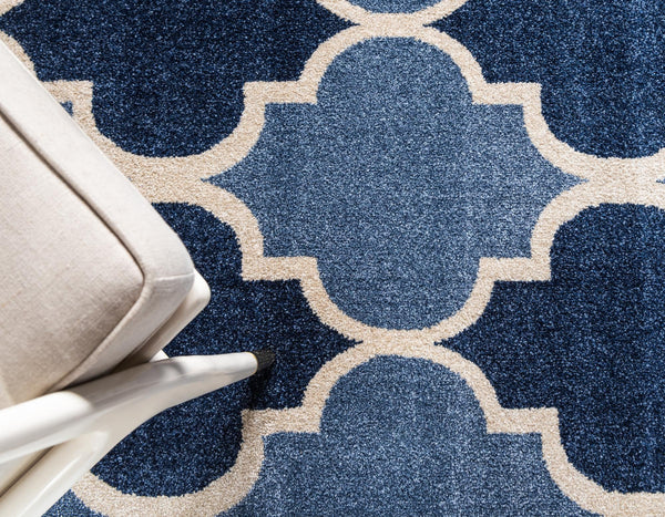 Lattice Gardens Collection Area Rug -  Gardenisle Rectangle Light Blue  lifestyle 6