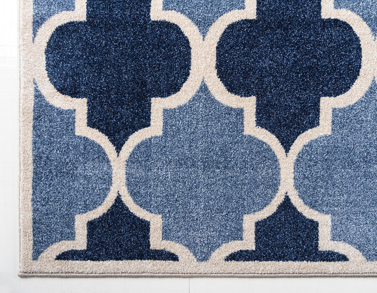 Lattice Gardens Collection Area Rug -  Gardenisle Rectangle Light Blue  lifestyle 9