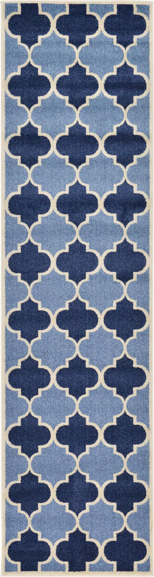 Lattice Gardens Collection Area Rug -  Gardenisle Runner Light Blue  lifestyle 12