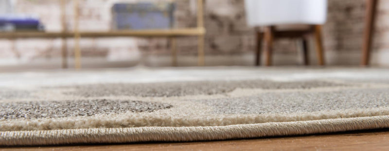 Lattice Gardens Collection Area Rug -  Arborhedge Round Light Gray  lifestyle 14