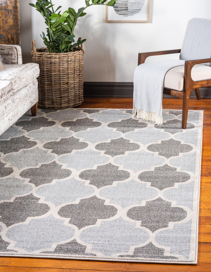 Lattice Gardens Collection Area Rug -  Arborhedge Rectangle Light Gray  lifestyle 2