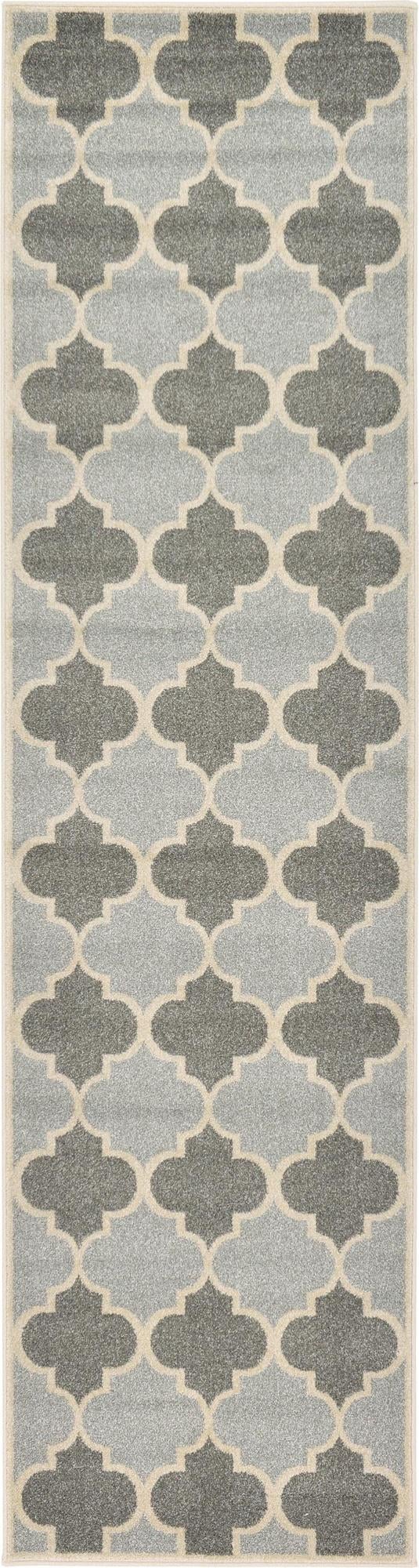 Lattice Gardens Collection Area Rug -  Arborhedge Runner Light Gray  lifestyle 12