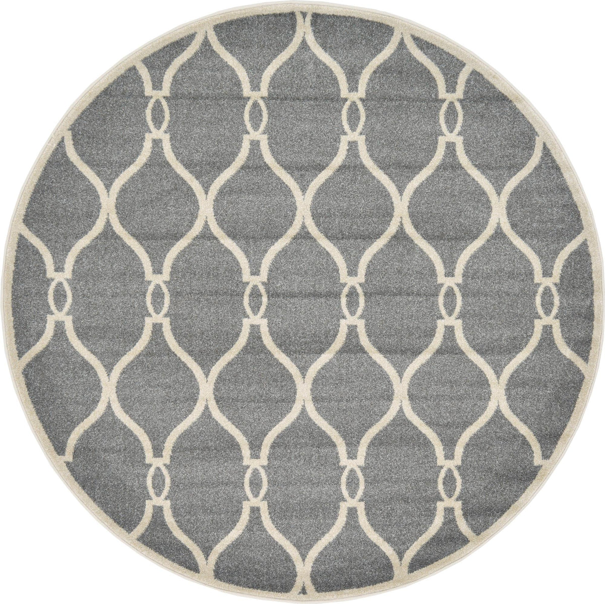 Lattice Gardens Collection Area Rug -  Vinehaven Round Gray  lifestyle 69