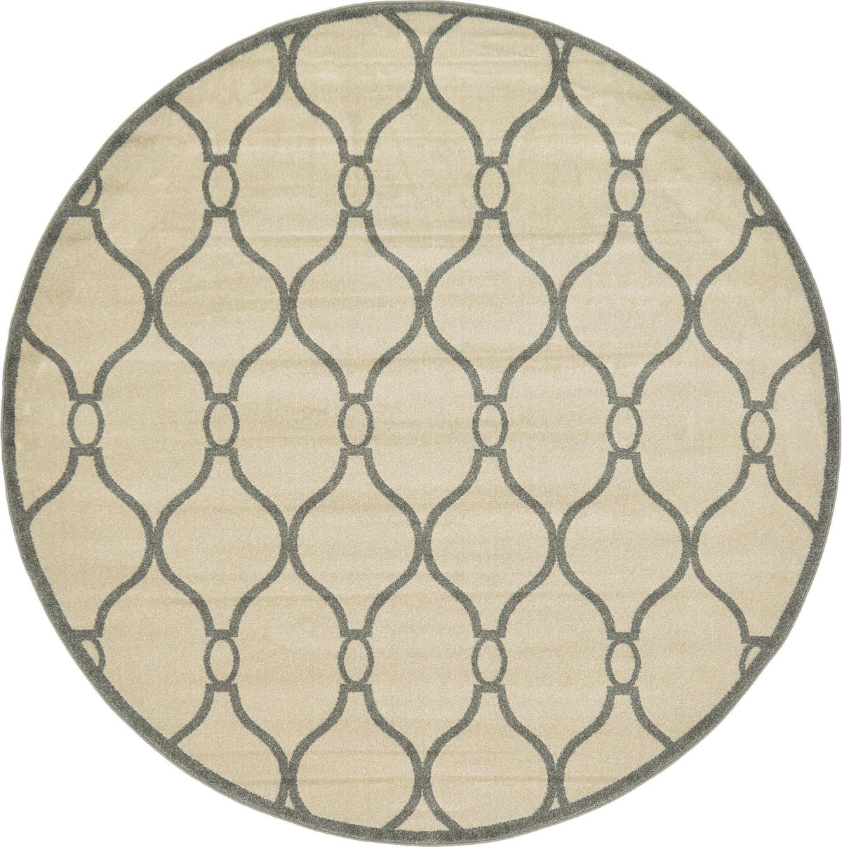 Lattice Gardens Collection Area Rug -  Latticegrove Round Cream  lifestyle 11