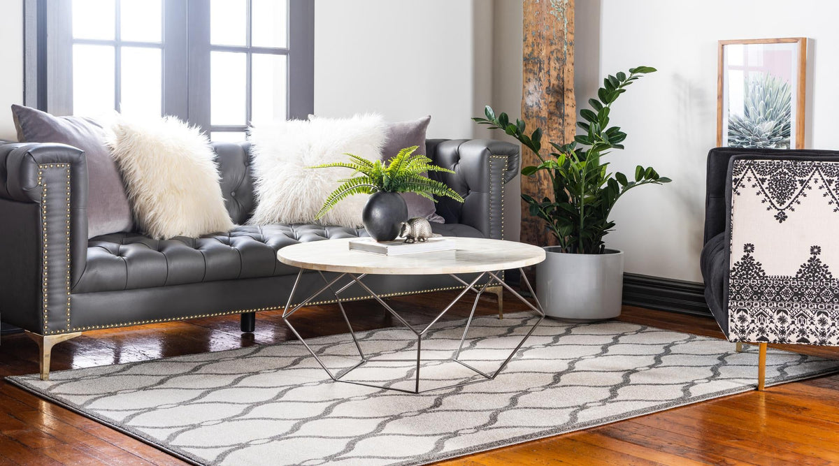 Lattice Gardens Collection Area Rug -  Latticegrove Rectangle Cream  lifestyle 3