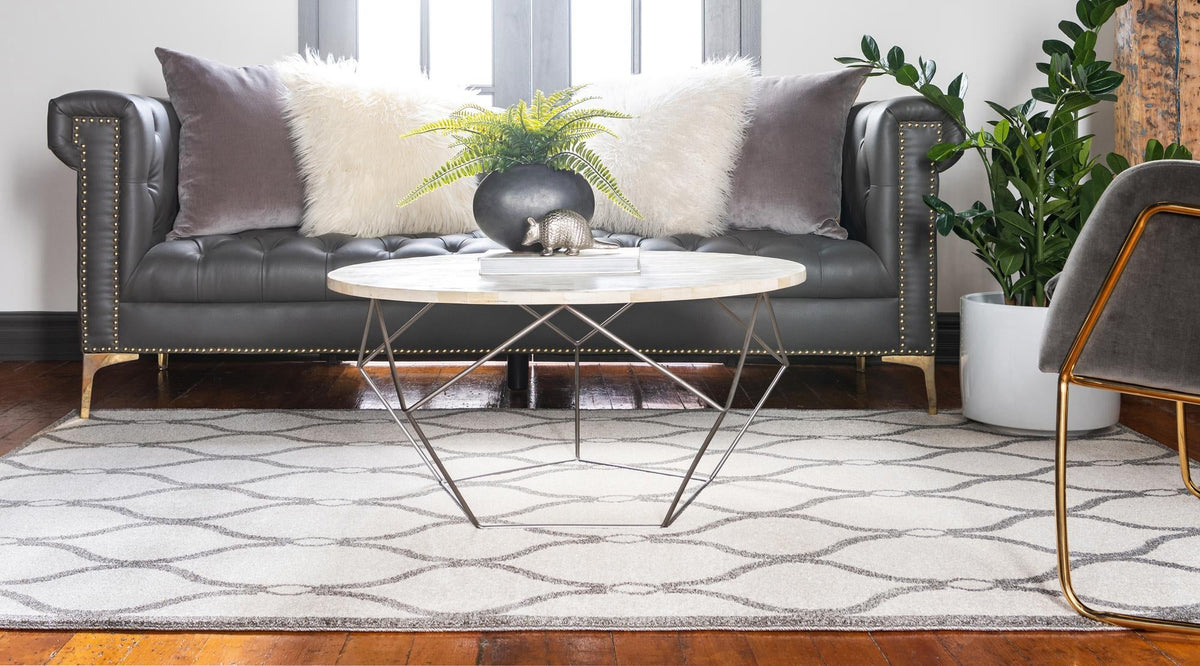 Lattice Gardens Collection Area Rug -  Latticegrove Rectangle Cream  lifestyle 4