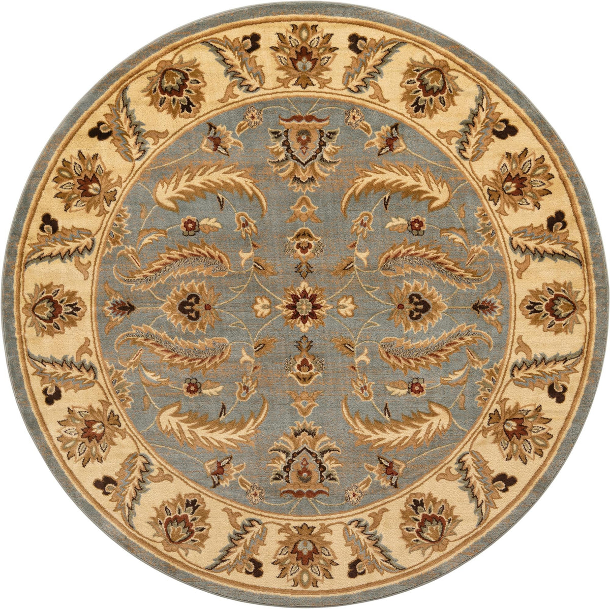 Jaipur Elegance Collection Area Rug -  Lal Round Light Blue  lifestyle 95