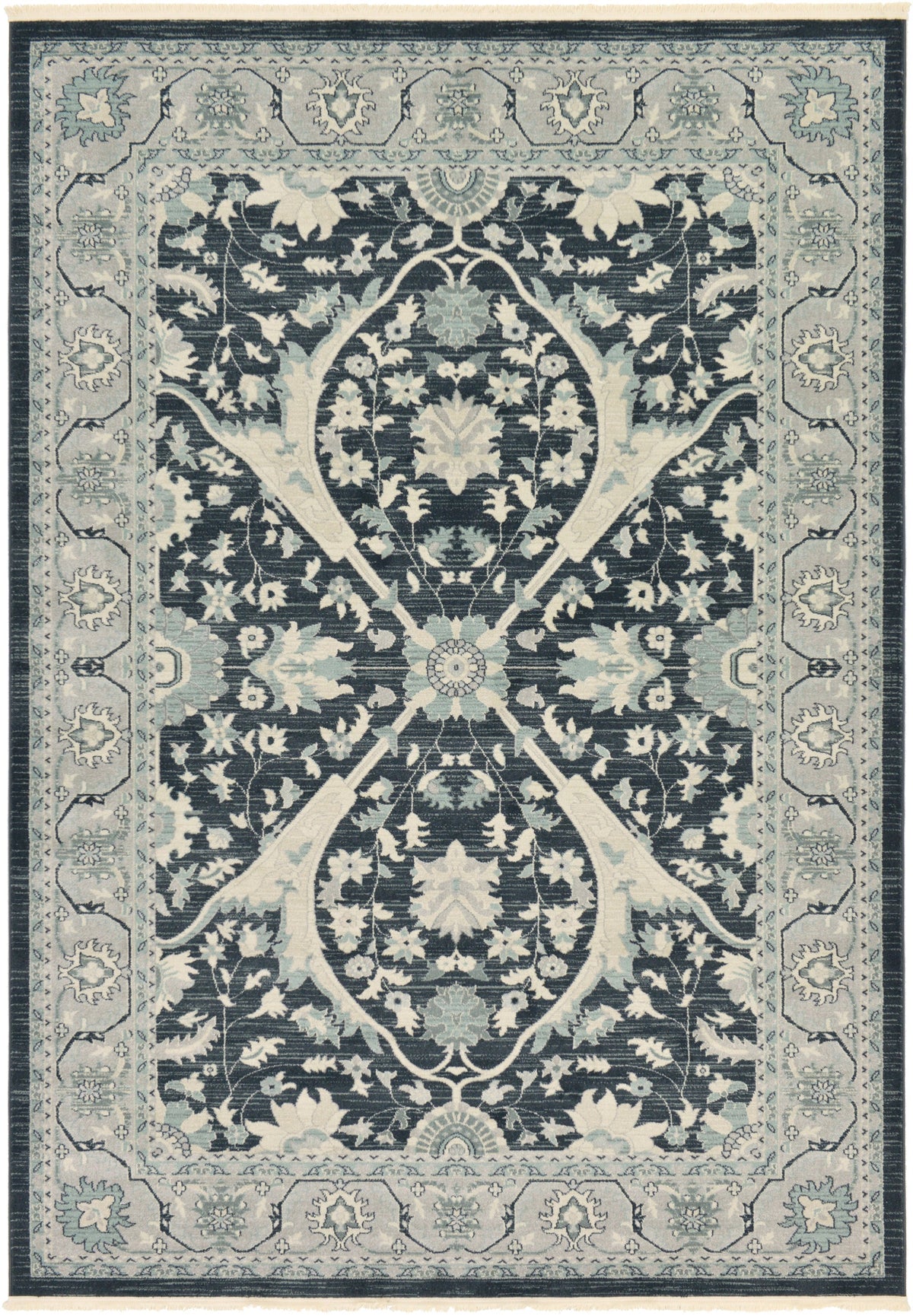 Persian Elegance Collection Area Rug -  Yazd Rectangle Dark Gray Main