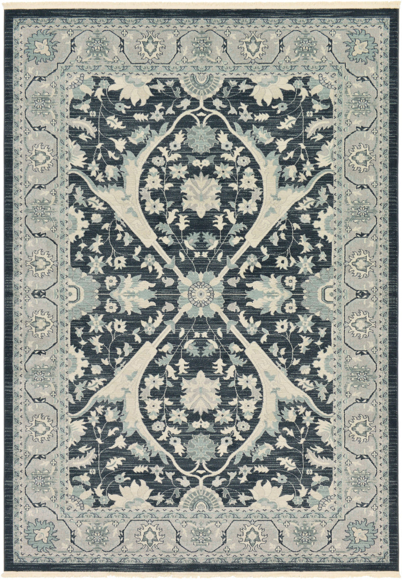 Persian Elegance Collection Area Rug -  Yazd Rectangle Dark Gray Main