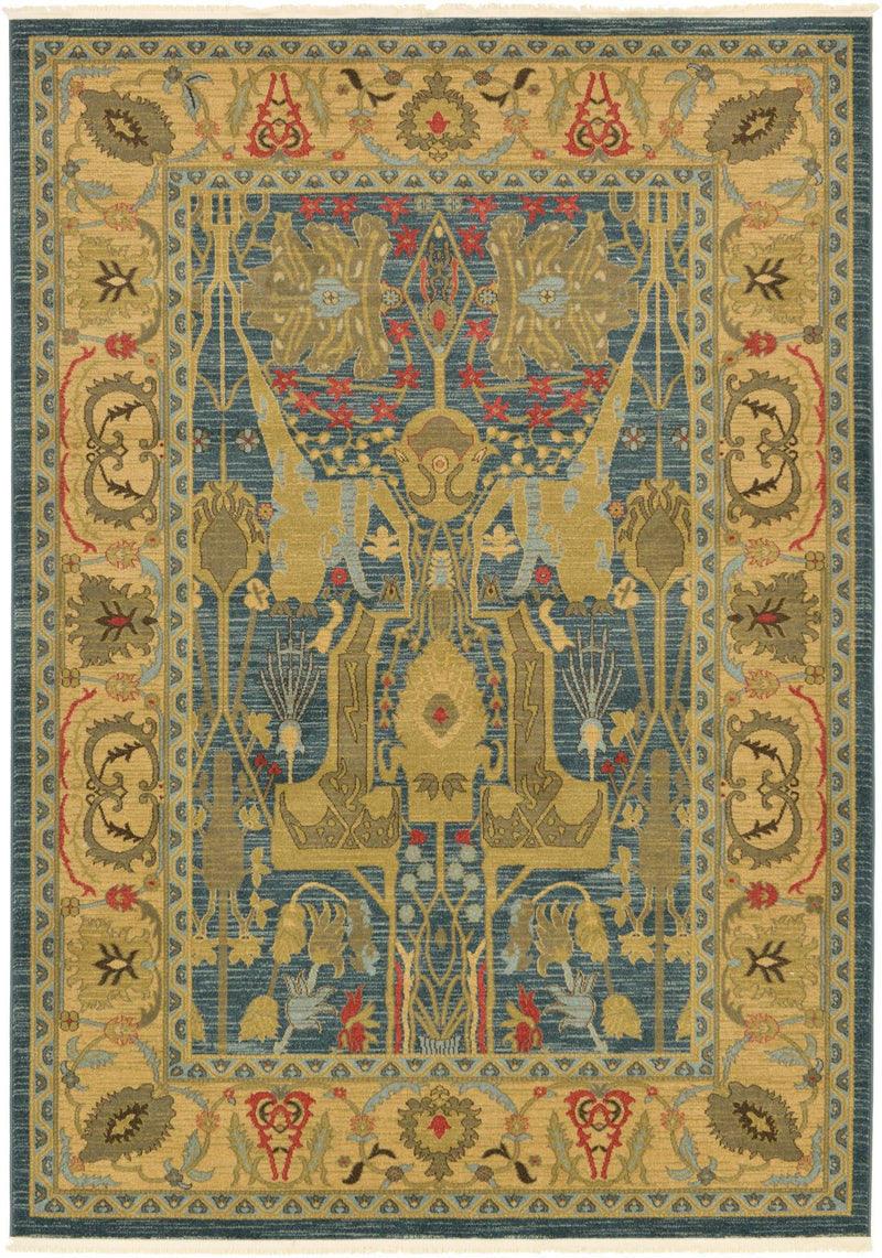 Persian Elegance Collection Area Rug -  Khorramabad Rectangle Navy Blue Main