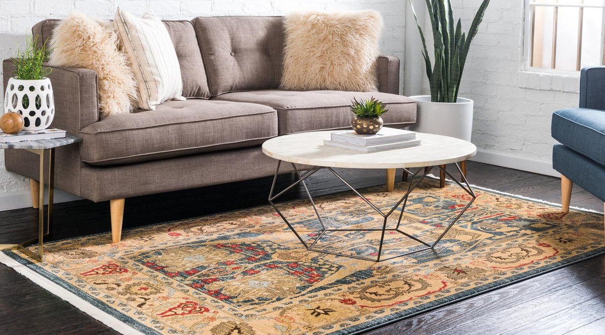 Persian Elegance Collection Area Rug -  Khorramabad Rectangle Navy Blue  lifestyle 4