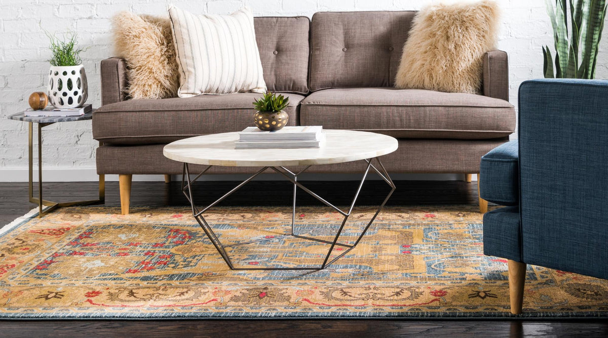 Persian Elegance Collection Area Rug -  Khorramabad Rectangle Navy Blue  lifestyle 5