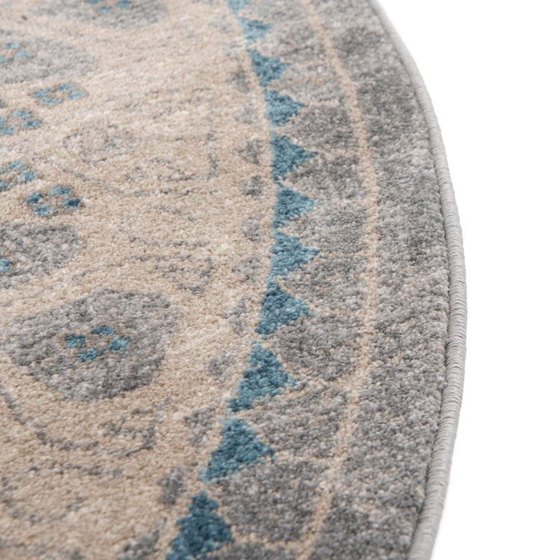 Salzburg Elegance Collection Area Rug - Mirabell Round Gray  lifestyle 49