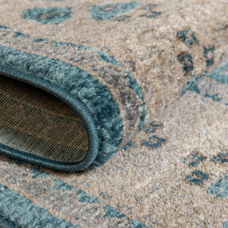 Salzburg Elegance Collection Area Rug - Mirabell Round Light Blue  lifestyle 47