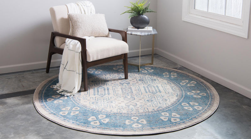 Salzburg Elegance Collection Area Rug - Mirabell Round Beige  lifestyle 33