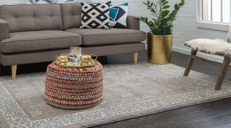 Salzburg Elegance Collection Area Rug -  Hellbrunn Rectangle Gray  lifestyle 5