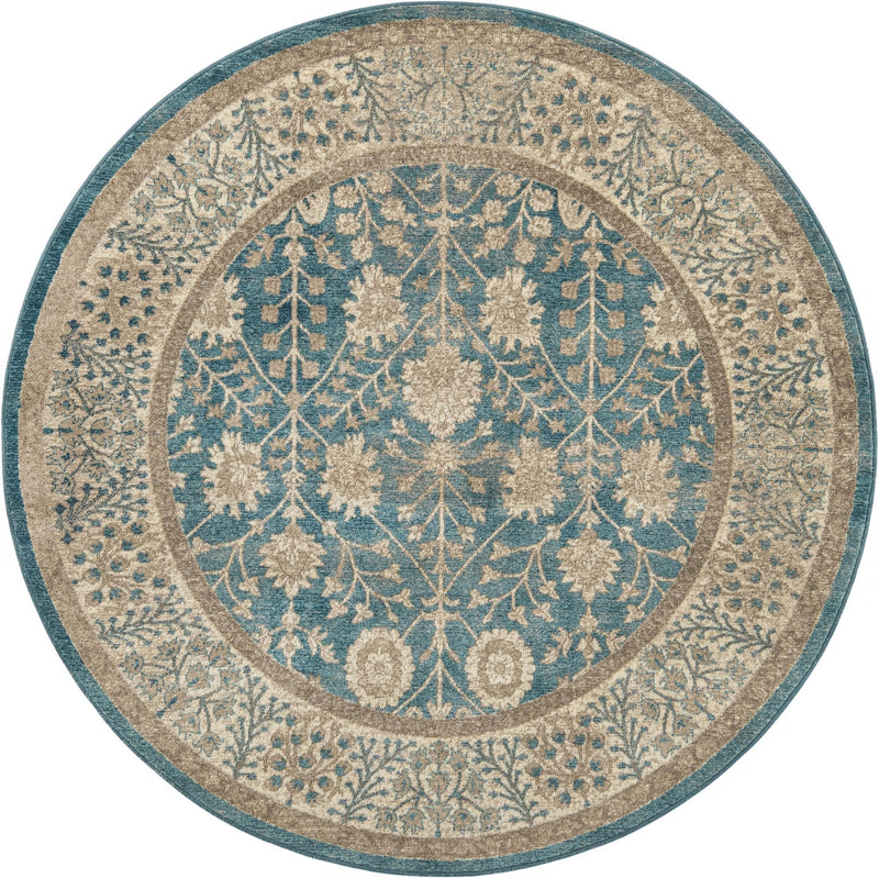 Salzburg Elegance Collection Area Rug -  Hellbrunn Round Light Blue  lifestyle 28