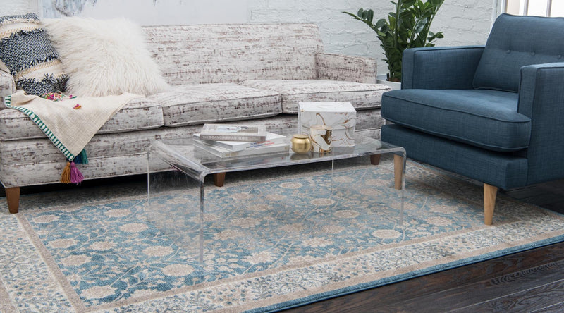 Salzburg Elegance Collection Area Rug -  Hellbrunn Rectangle Light Blue  lifestyle 6
