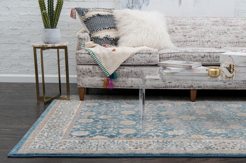 Salzburg Elegance Collection Area Rug -  Hellbrunn Rectangle Light Blue  lifestyle 8