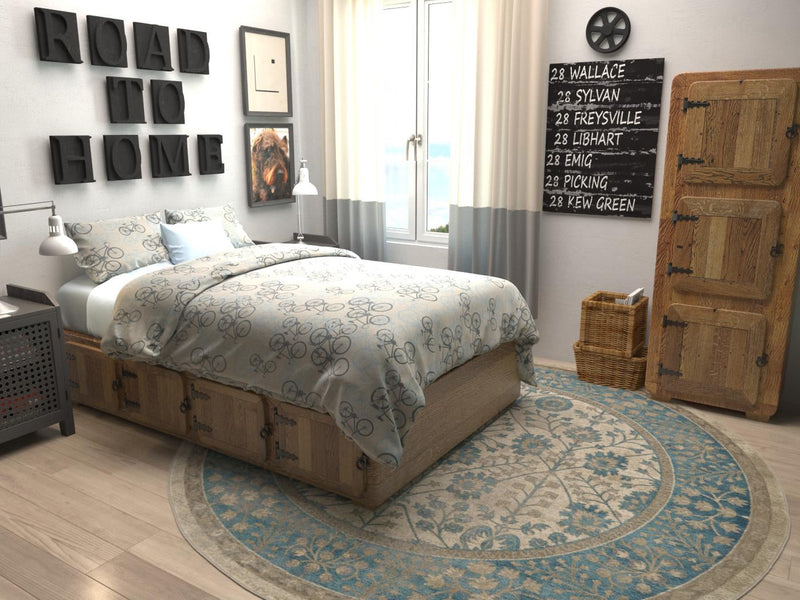 Salzburg Elegance Collection Area Rug -  Hellbrunn Round Cream  lifestyle 35