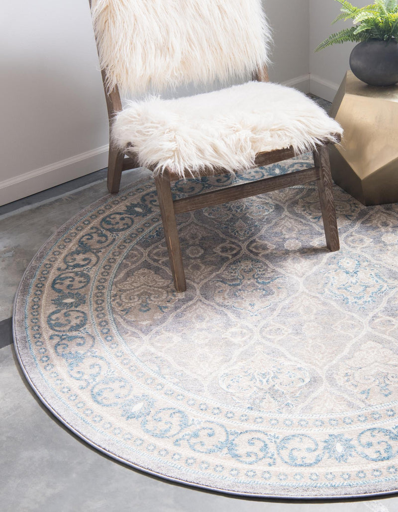Salzburg Elegance Collection Area Rug -  Kapuzinerberg Round Gray  lifestyle 29
