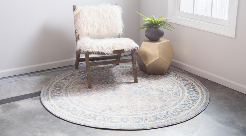 Salzburg Elegance Collection Area Rug -  Kapuzinerberg Round Gray  lifestyle 33