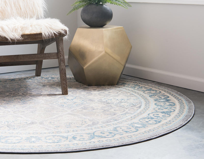 Salzburg Elegance Collection Area Rug -  Kapuzinerberg Round Gray  lifestyle 37