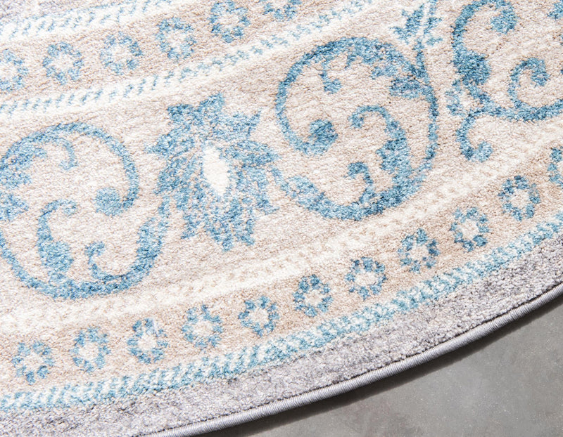 Salzburg Elegance Collection Area Rug -  Kapuzinerberg Round Gray  lifestyle 44
