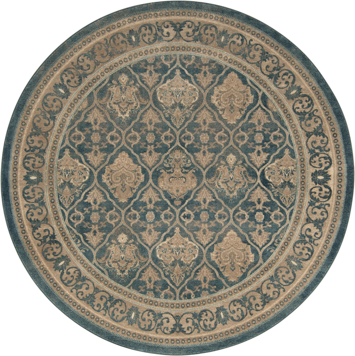 Salzburg Elegance Collection Area Rug -  Kapuzinerberg Round Light Blue  lifestyle 34