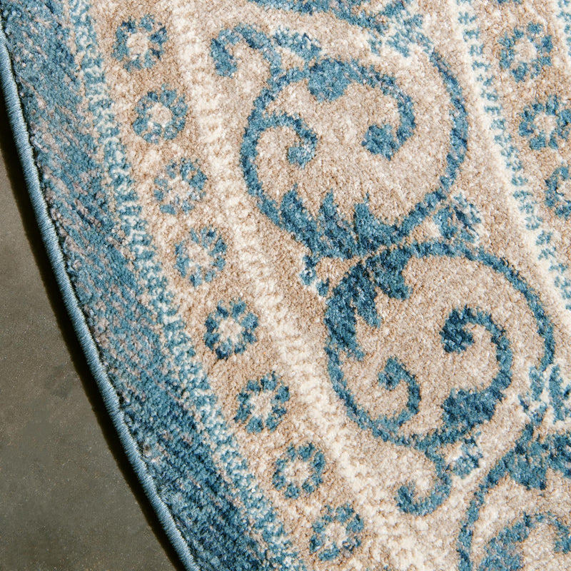 Salzburg Elegance Collection Area Rug -  Kapuzinerberg Round Light Blue  lifestyle 43