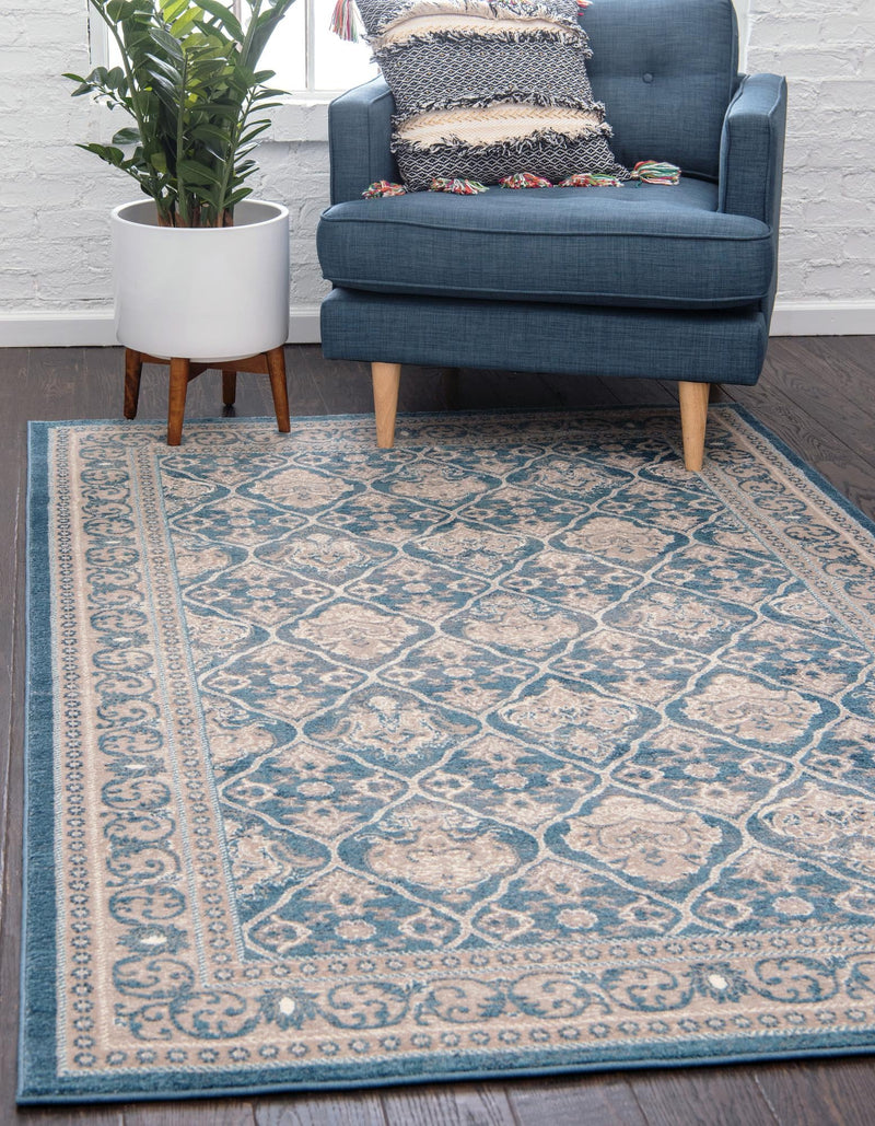 Salzburg Elegance Collection Area Rug -  Kapuzinerberg Rectangle Light Blue  lifestyle 3
