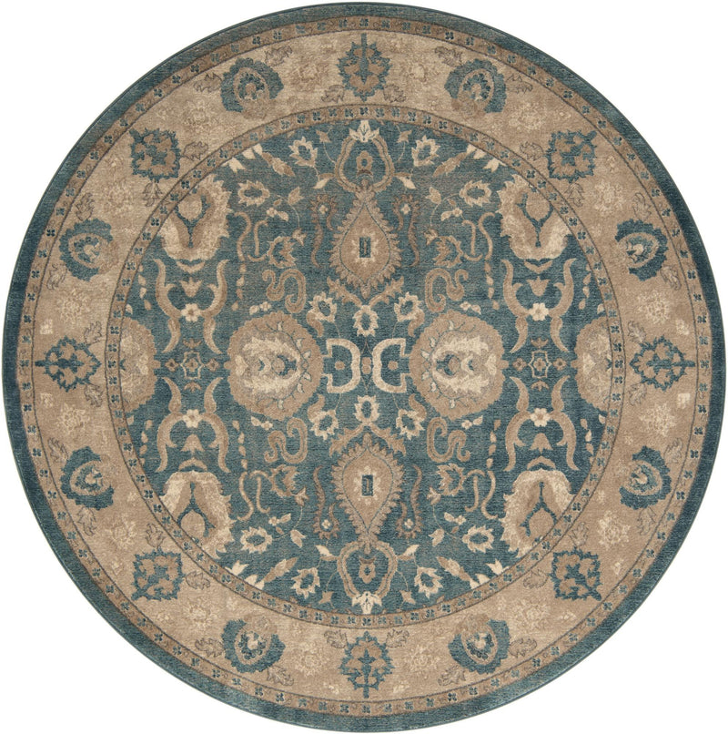 Salzburg Elegance Collection Area Rug -  Mozarteum Round Light Blue  lifestyle 24